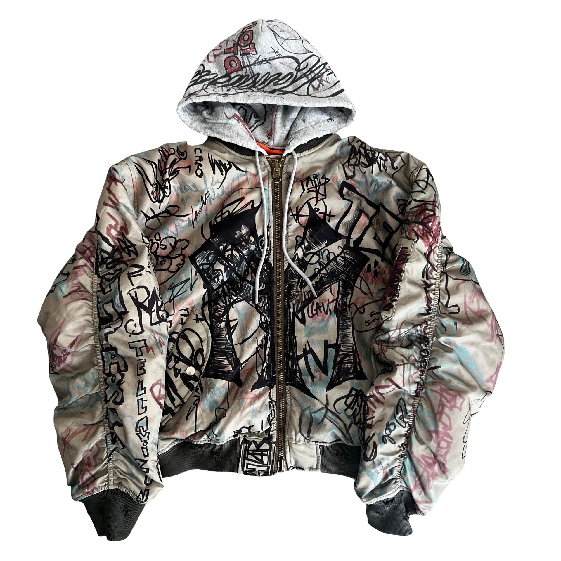 MOWALOLA Graffiti Reversible Bomber Jacket M – SEVENSTARCLOTHING