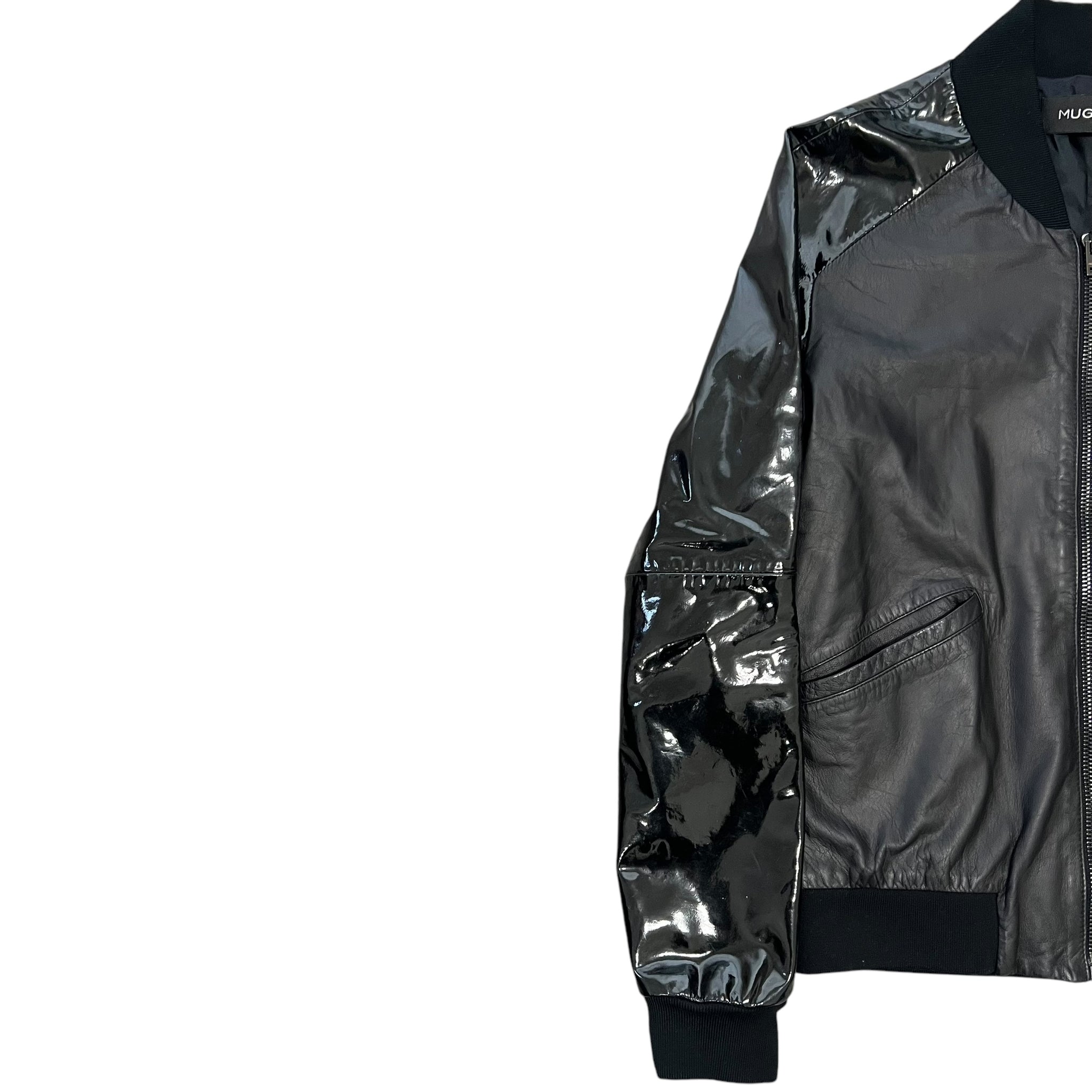 MUGLER Rubber Hybrids Zip-up Bomber Jacket