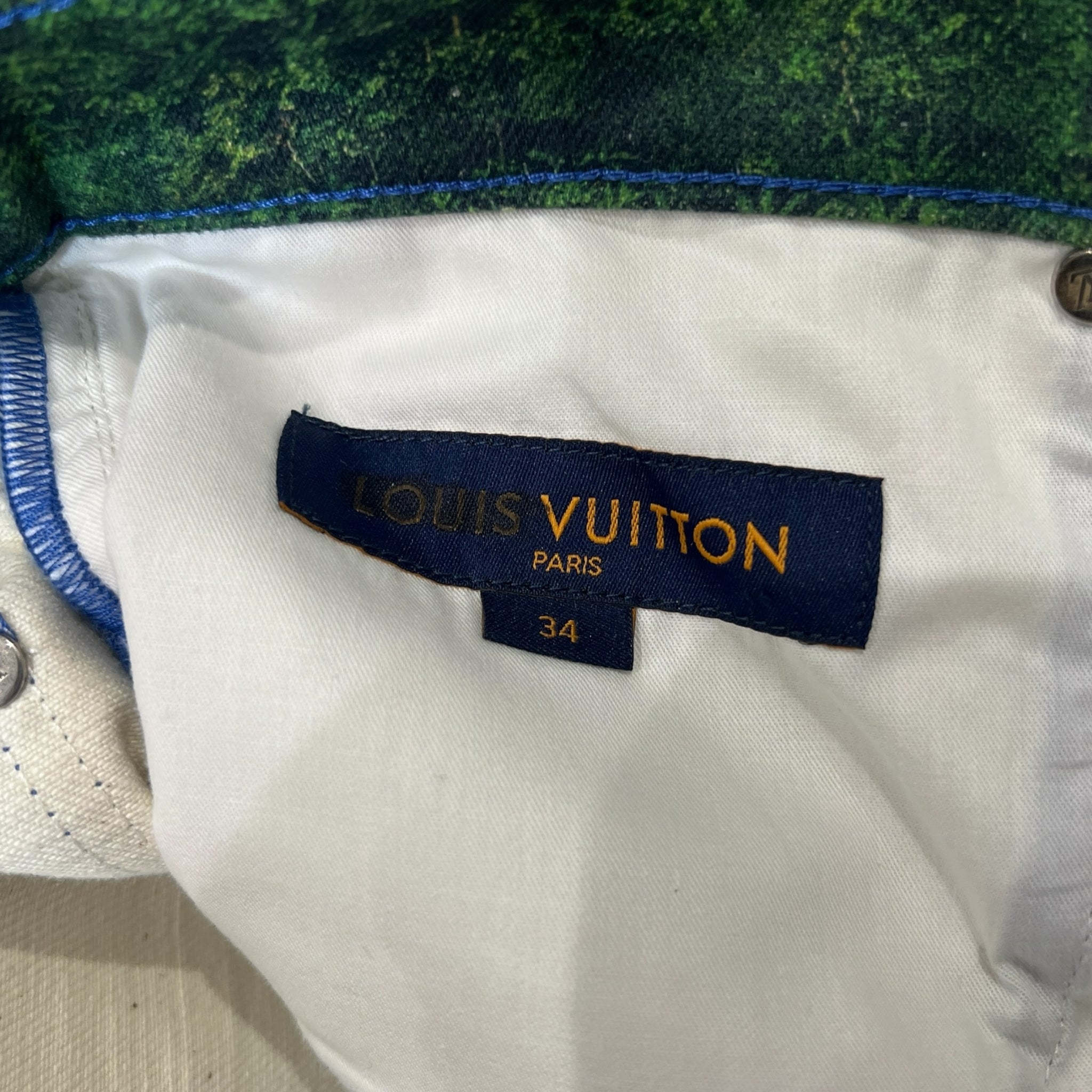 LOUIS VUITTON 2022SS Virgil Abloh "Amen Break" Landscape Print Denim Pants