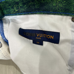 LOUIS VUITTON 2022SS Virgil Abloh "Amen Break" Landscape Print Denim Pants