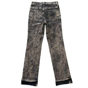 MIU MIU 2023SS Marbleized Garment‑dyed Gabardine Jacket and Stainless Steel Marbleized Back Logo Denim Pants