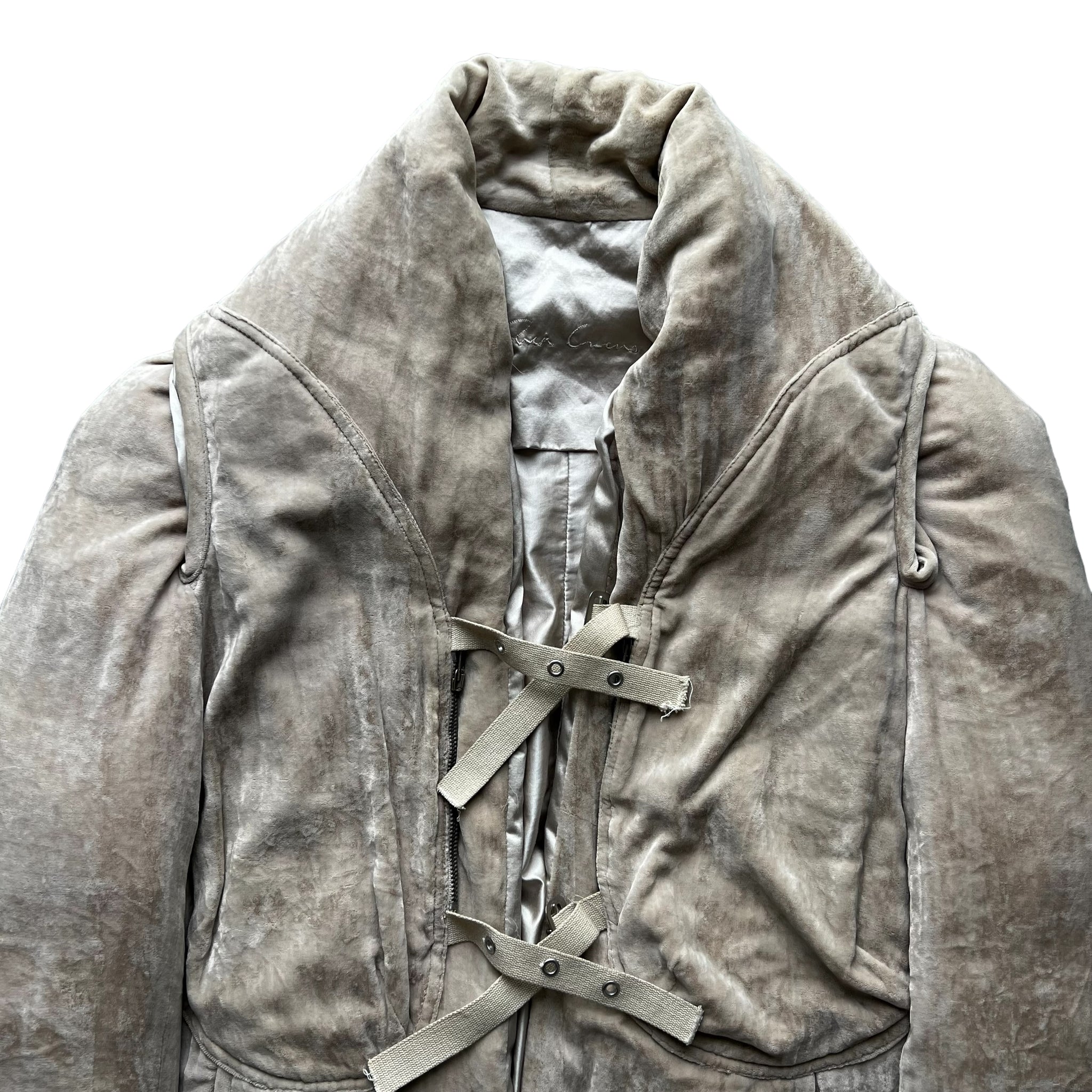 RICK OWENS 2005AW "MOOG" VELVET BELT BOMBER JACKET