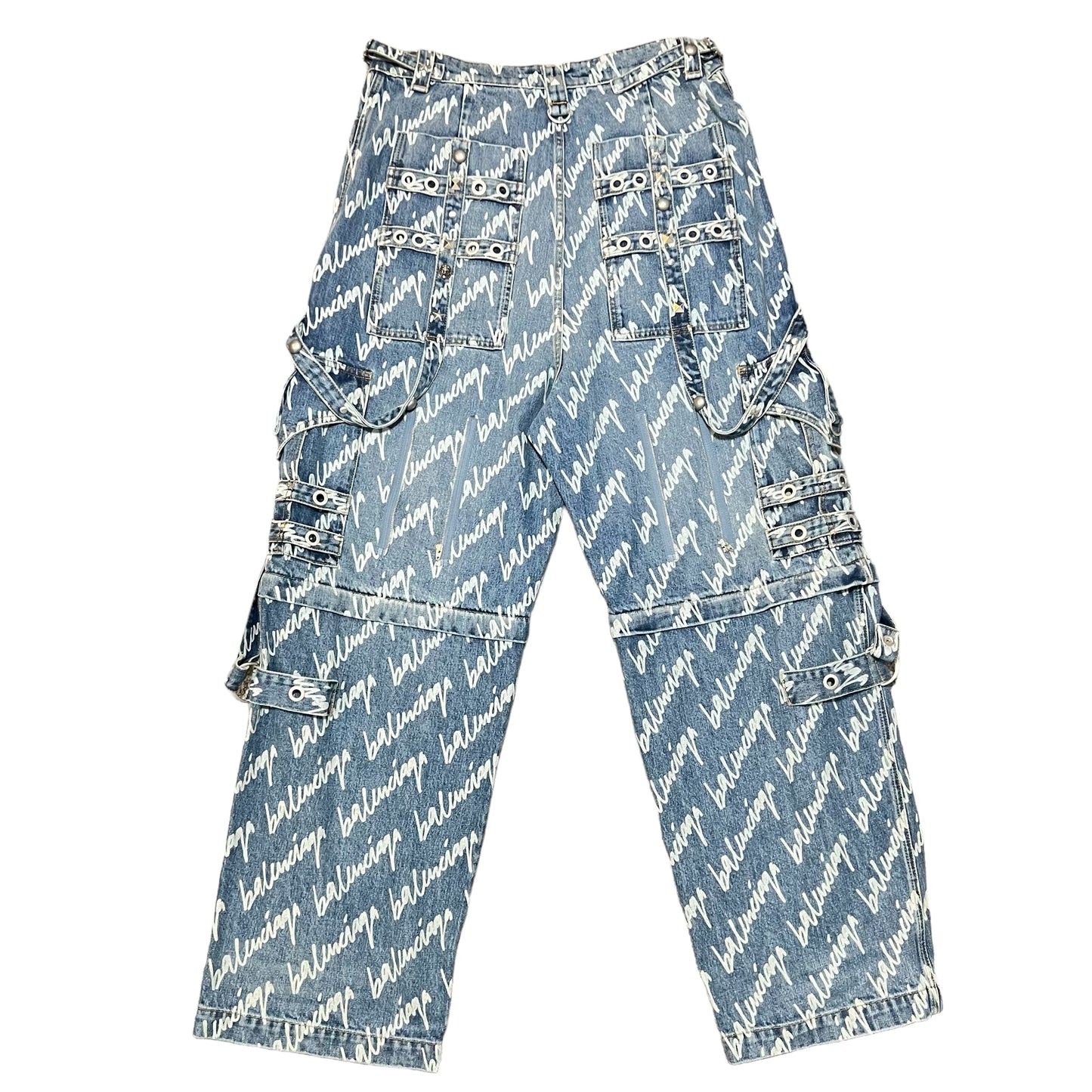 BALENCIAGA 2022AW All Over Logo RAVER JEANS