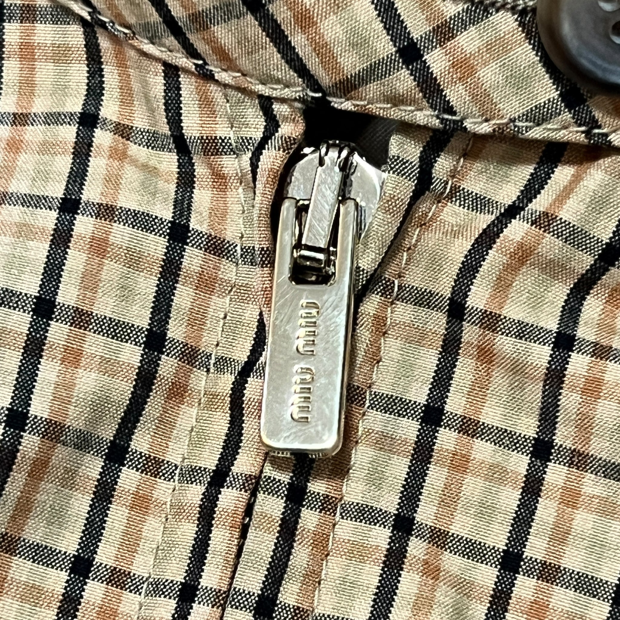 MIU MIU 2025ss Cord Checked Canvas Blouson Jacket
