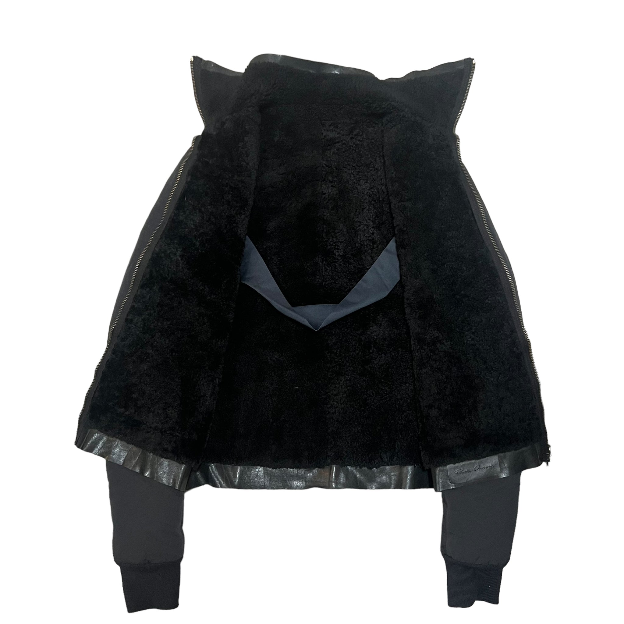 RICK OWENS 2011AW HYBRID LEATHER NYLON SHEARLING JACKET
