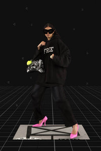 BALENCIAGA 2021AW FREE OVERSIZED DISTRESSED NO RIB HOODIE