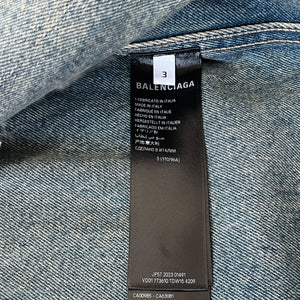 BALENCIAGA 2024SS Inside-Out Oversized Organic Light Indigo Denim Jacket