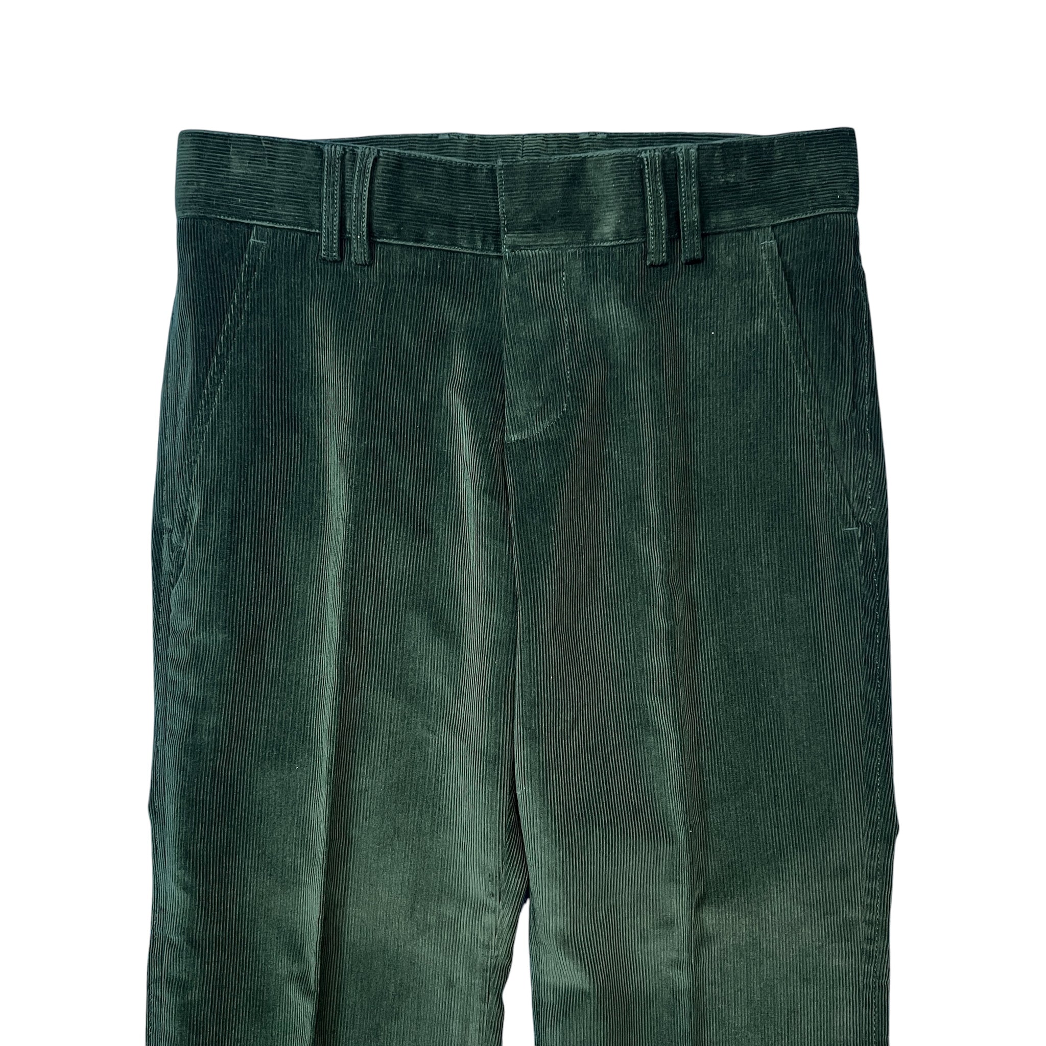 GUCCI Corduroy Flare Trousers Dark Green