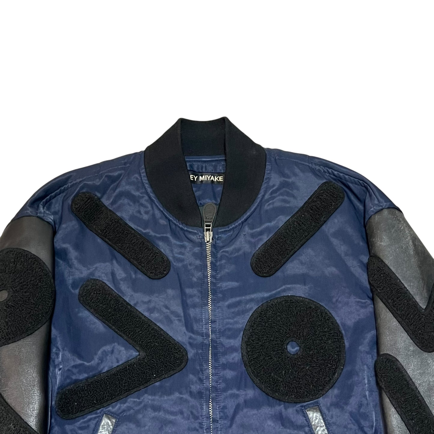 ISSEY MIYAKE 1994SS VIO HYBRID LEATHER / NYLON BOMBER JACKET