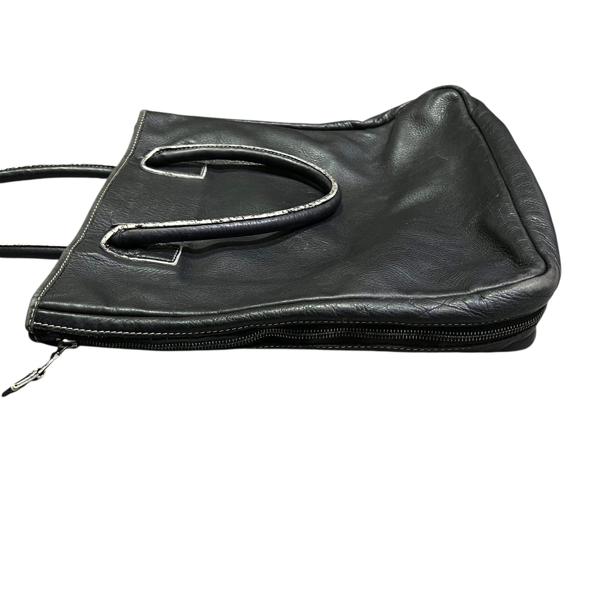 NUMBER (N)INE 2000's Archive Leather Expandable Tote Bag