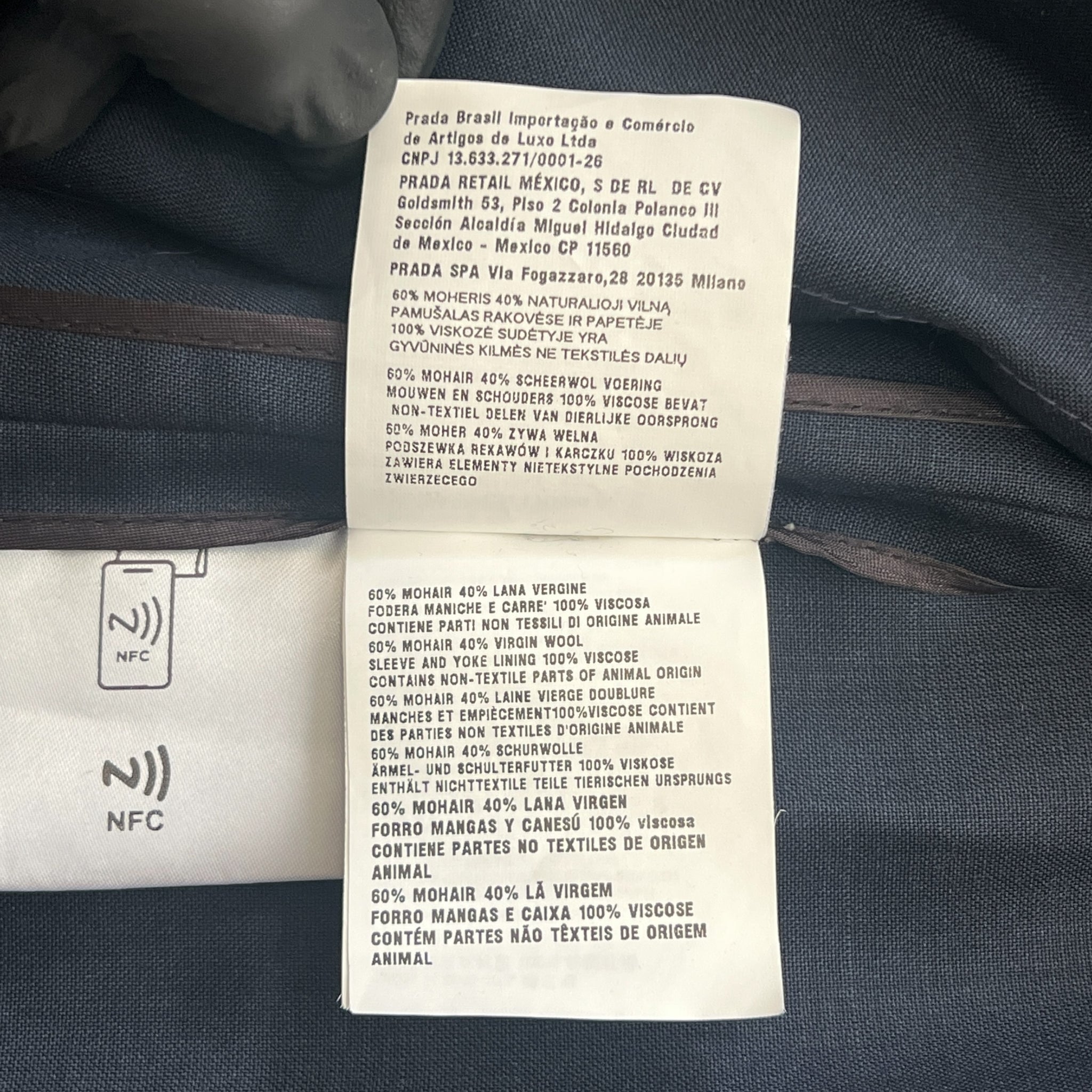 MIU MIU SS2024 Mohair-Blend Zip Blouson Jacket (Navy / Made in Italy)