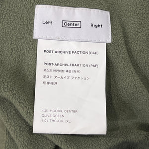 POST ARCHIVE FACTION (PAF) 4.0+ 'CENTER' HOODIE / OLIVE GREEN