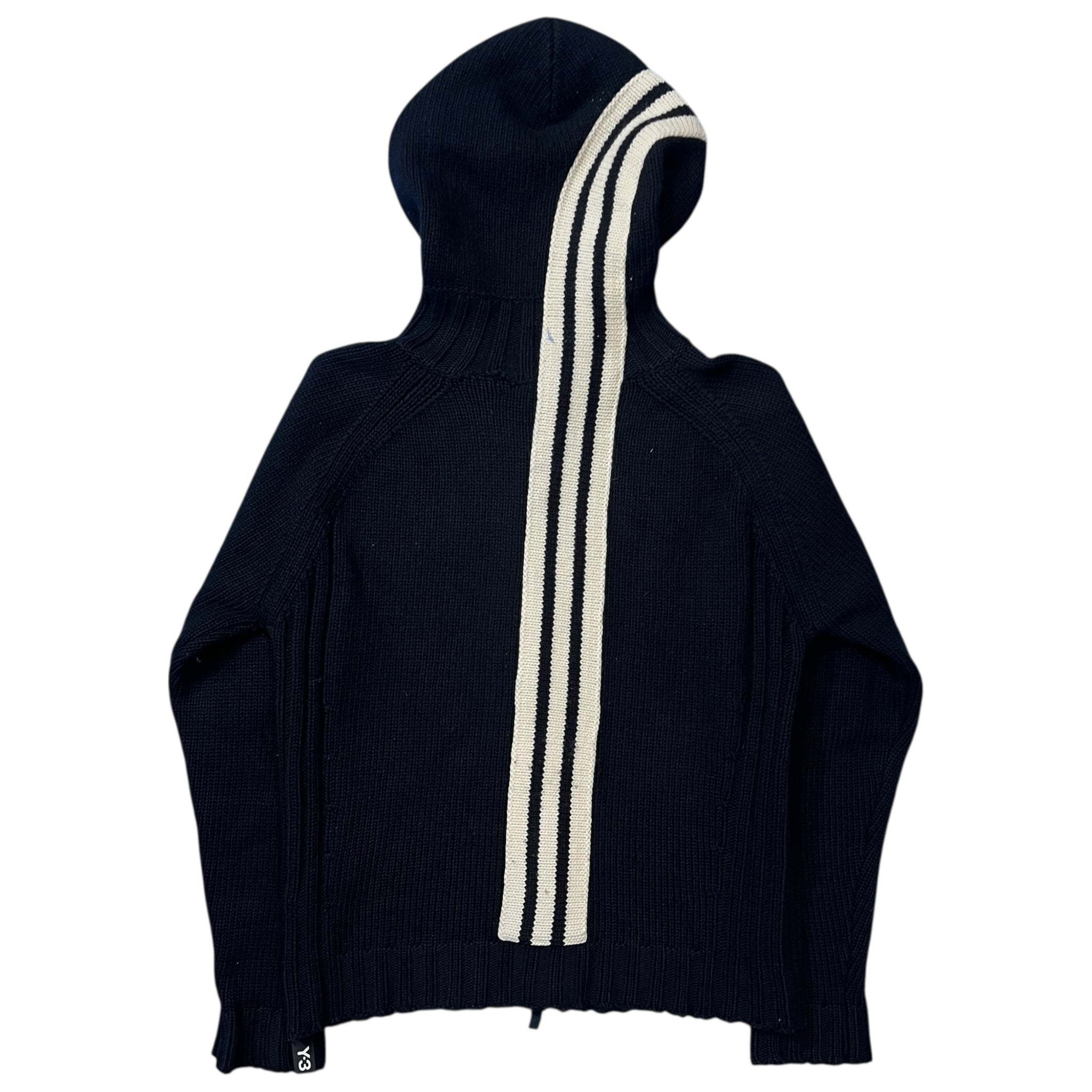 Y-3 YOHJI YAMAMOTO × ADIDAS 2005AW Back Logo Merino Wool Knit Zip-Up Parka