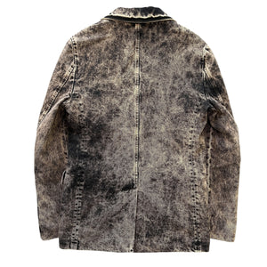 MIU MIU 2023SS Marbleized Garment‑dyed Gabardine Jacket and Stainless Steel Marbleized Back Logo Denim Pants