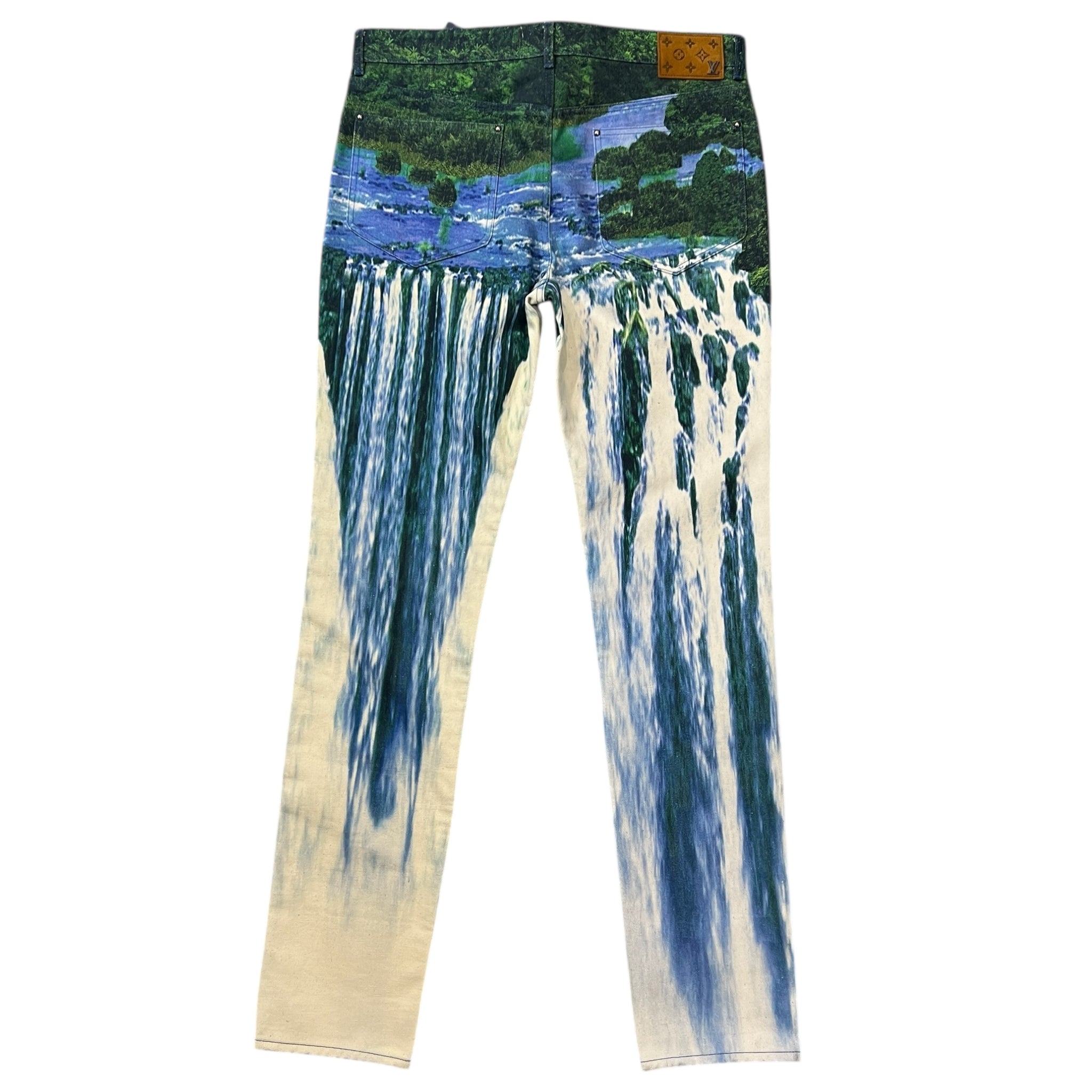 LOUIS VUITTON 2022SS Virgil Abloh "Amen Break" Landscape Print Denim Pants