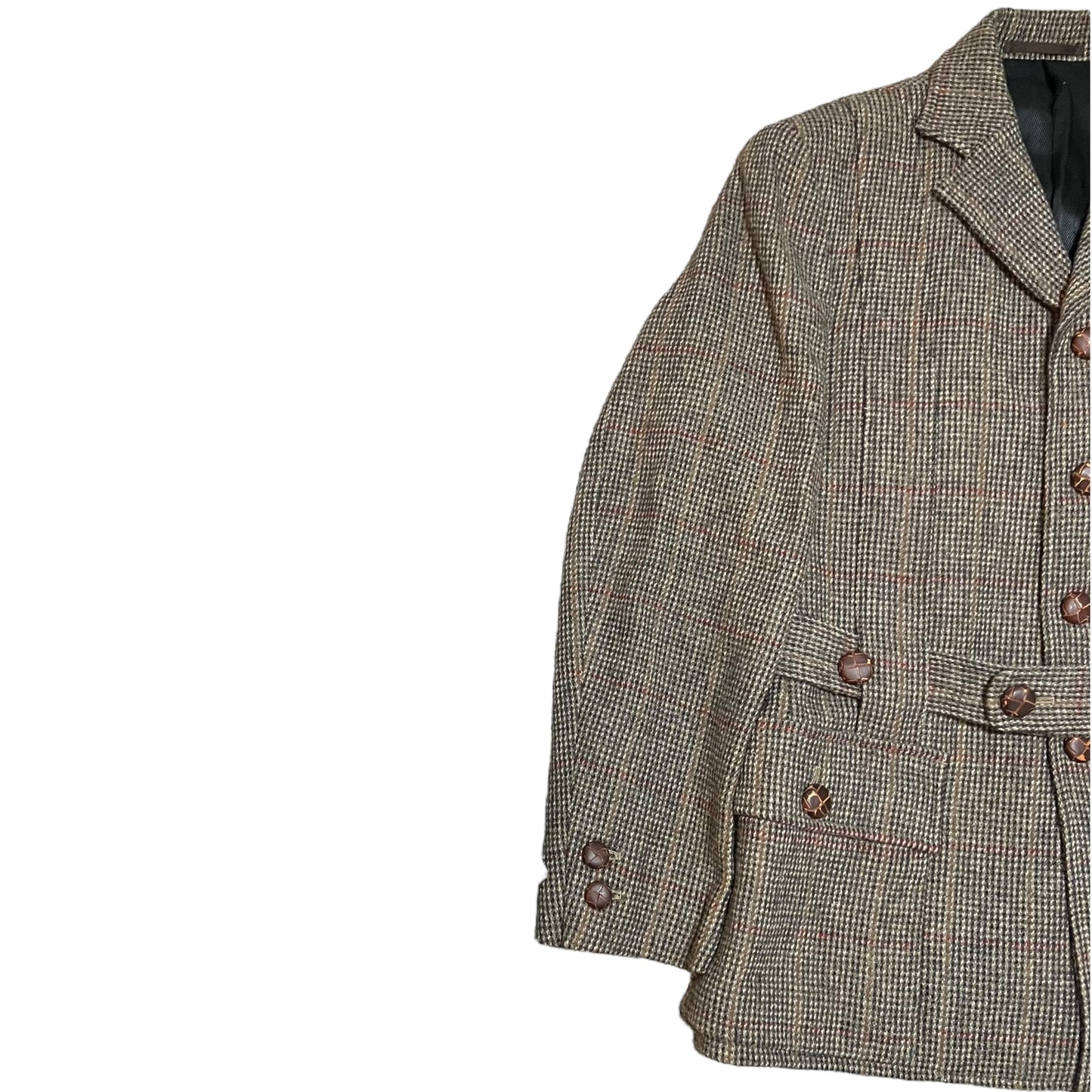 GENERAL RESEARCH × Harris Tweed 1998 Parasite Wool Check  Norfolk Jacket