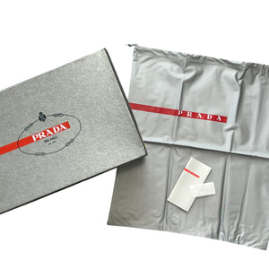 PRADA SPORT “PAILLETTES ALLUMINIO” Silver Sequin Slip-On Loafers (Linea Rossa)
