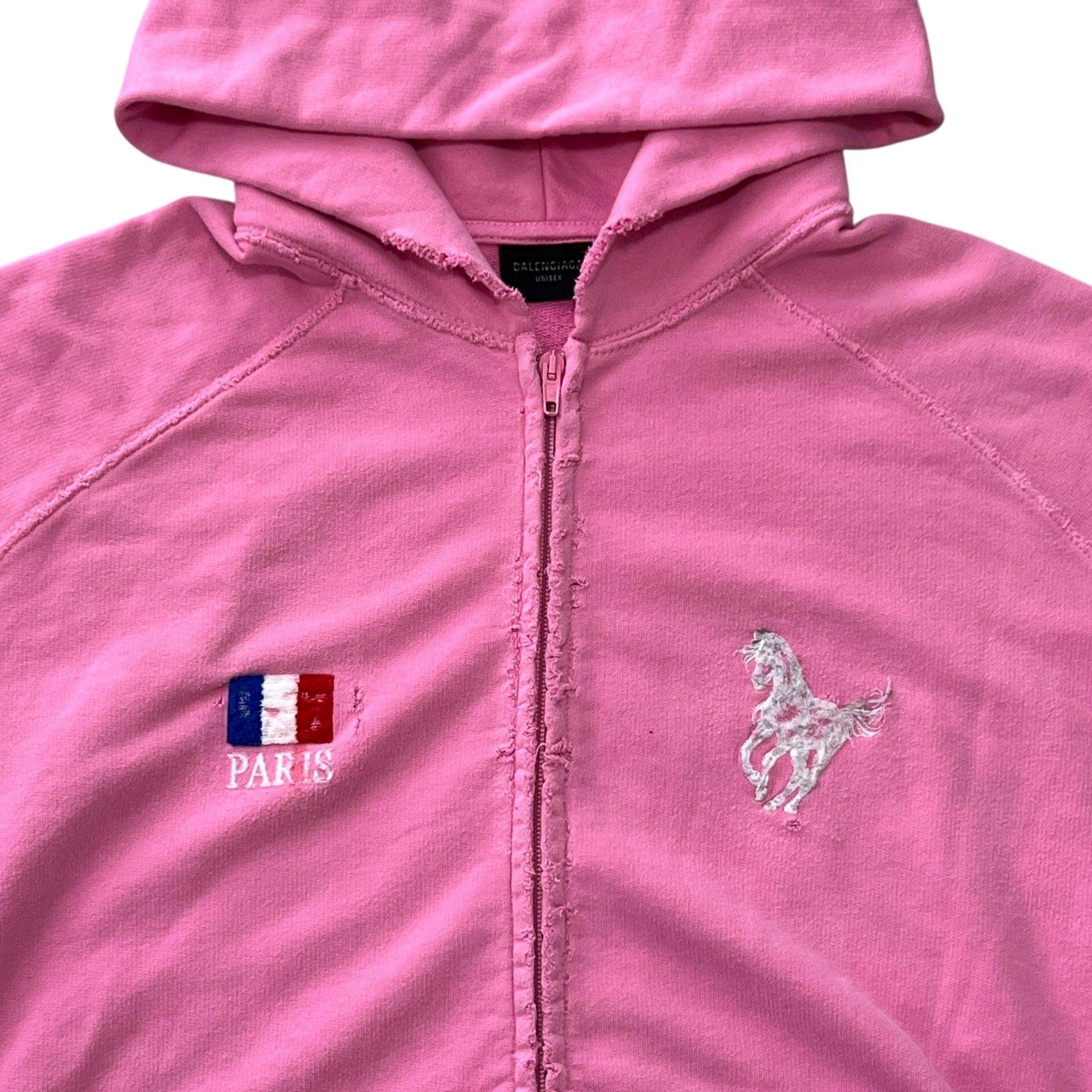 BALENCIAGA 2022AW DEMNA GVASALIA Polo Oversized Destroyed Zip-up Hoodie