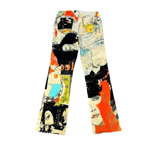 JUST CAVALLI Vintage Boots Cut Painting Pants