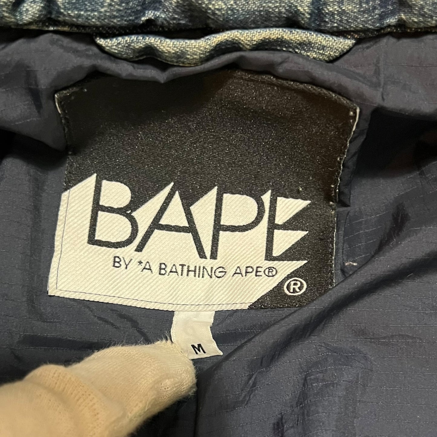 A BATHING APE Indigo Denim Puffer Down Jacket