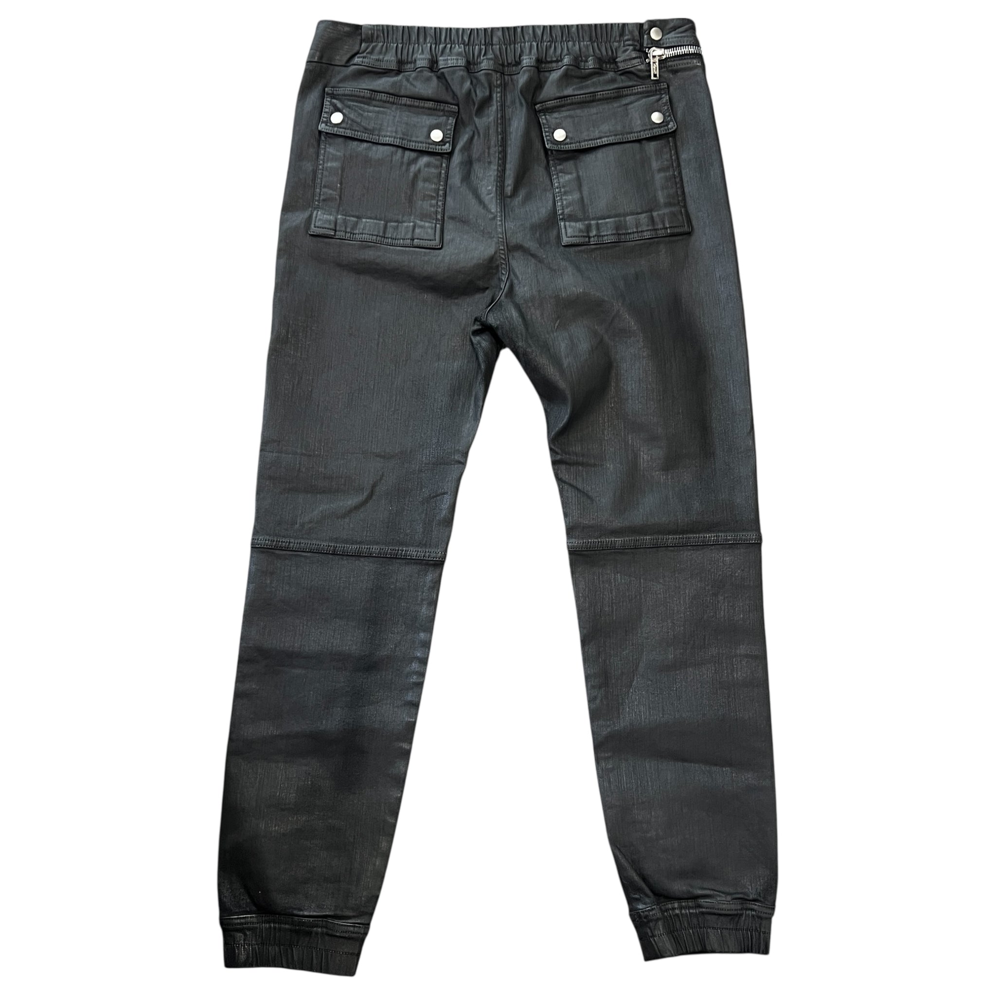RICK OWENS DRKSHDW 2019AW Black Wax Air Cut Jogger