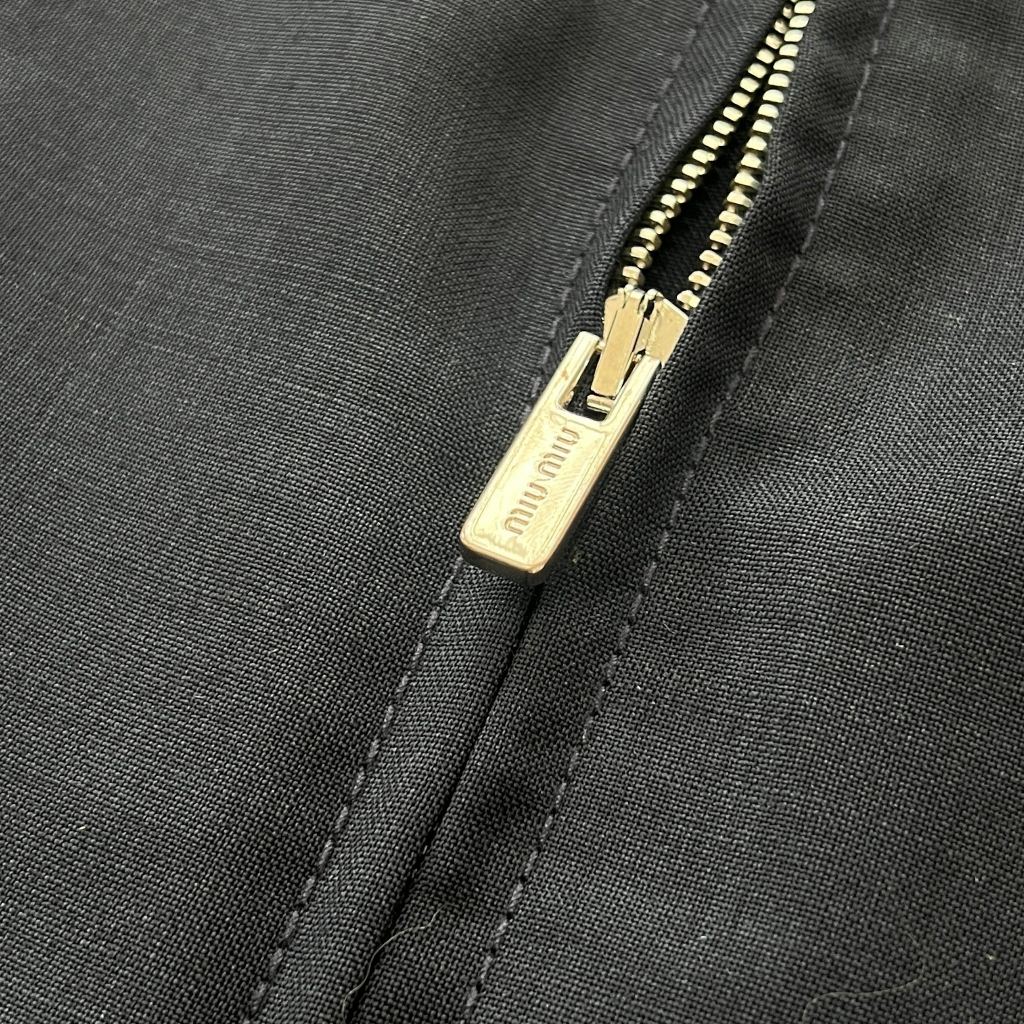 MIU MIU SS2024 Mohair-Blend Zip Blouson Jacket (Navy / Made in Italy)