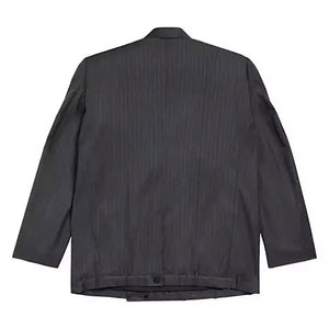 BALENCIAGA 2023 Winter Look9 Pinstripe Tailoring Wool Deconstructed Double Jacket 1360 X