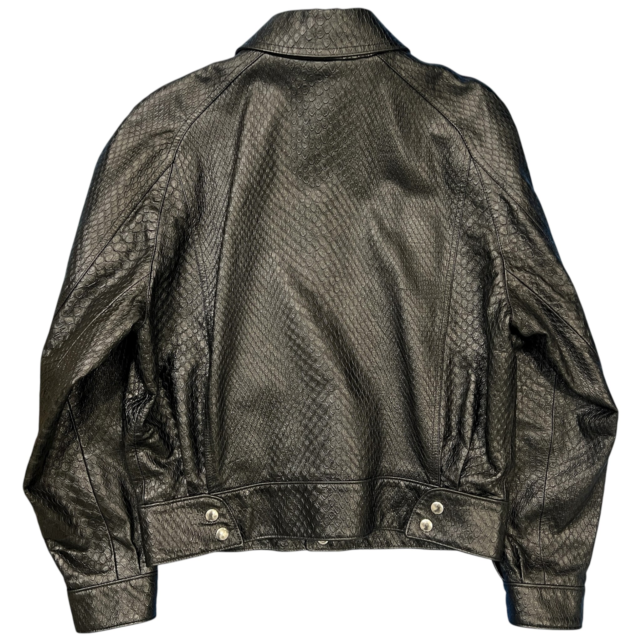 CELINE 2019AW HEDI SLIMANE First Collection Python Embossed Leather Jacket