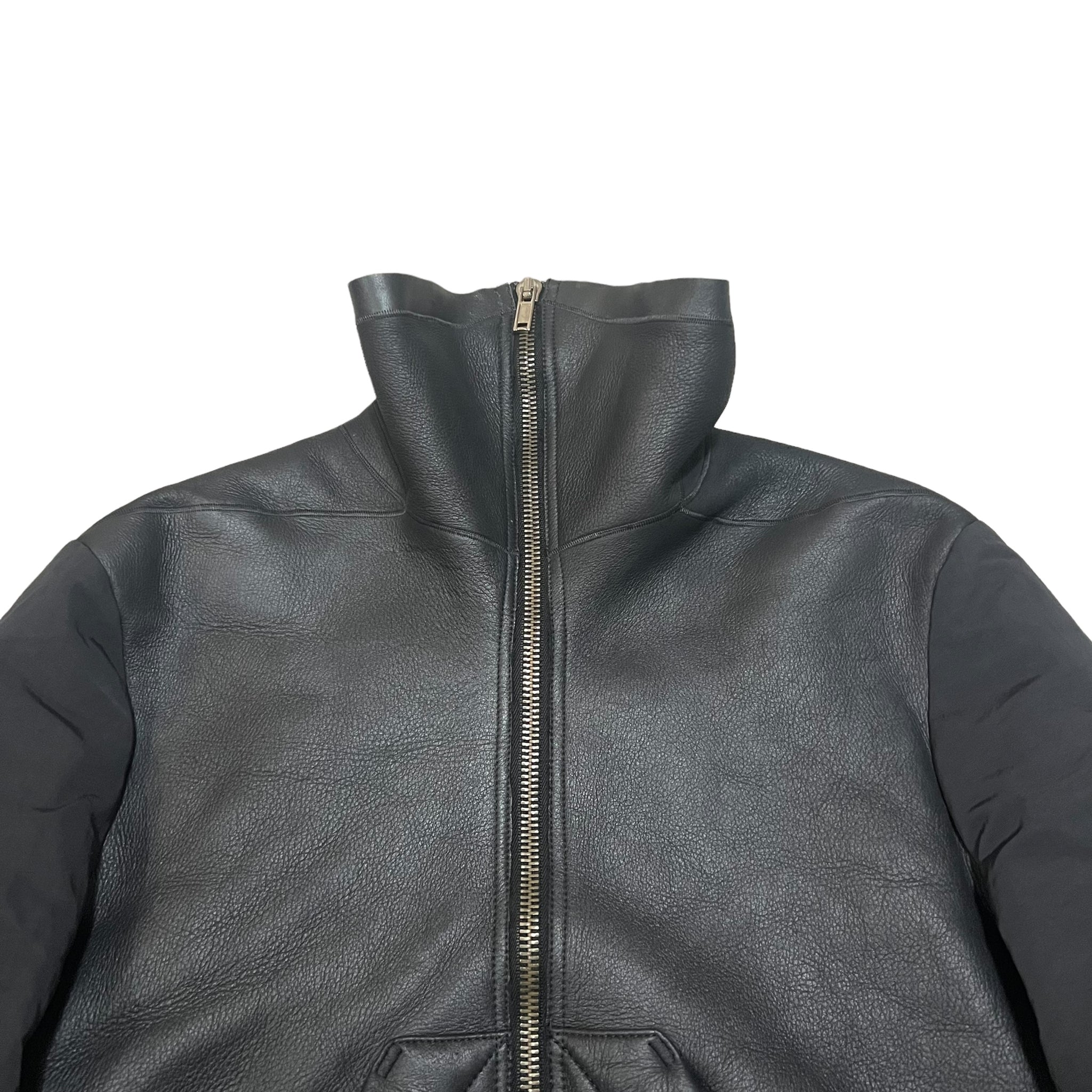RICK OWENS 2011AW HYBRID LEATHER NYLON SHEARLING JACKET