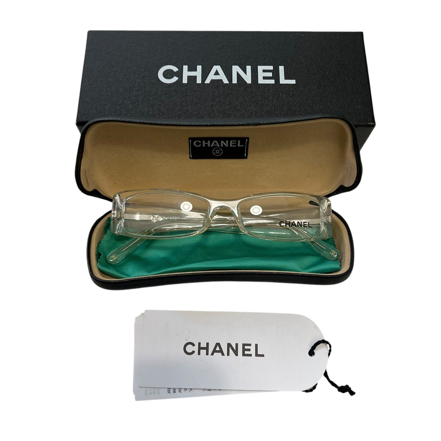 CHANEL Logo Lens Clear Glasses