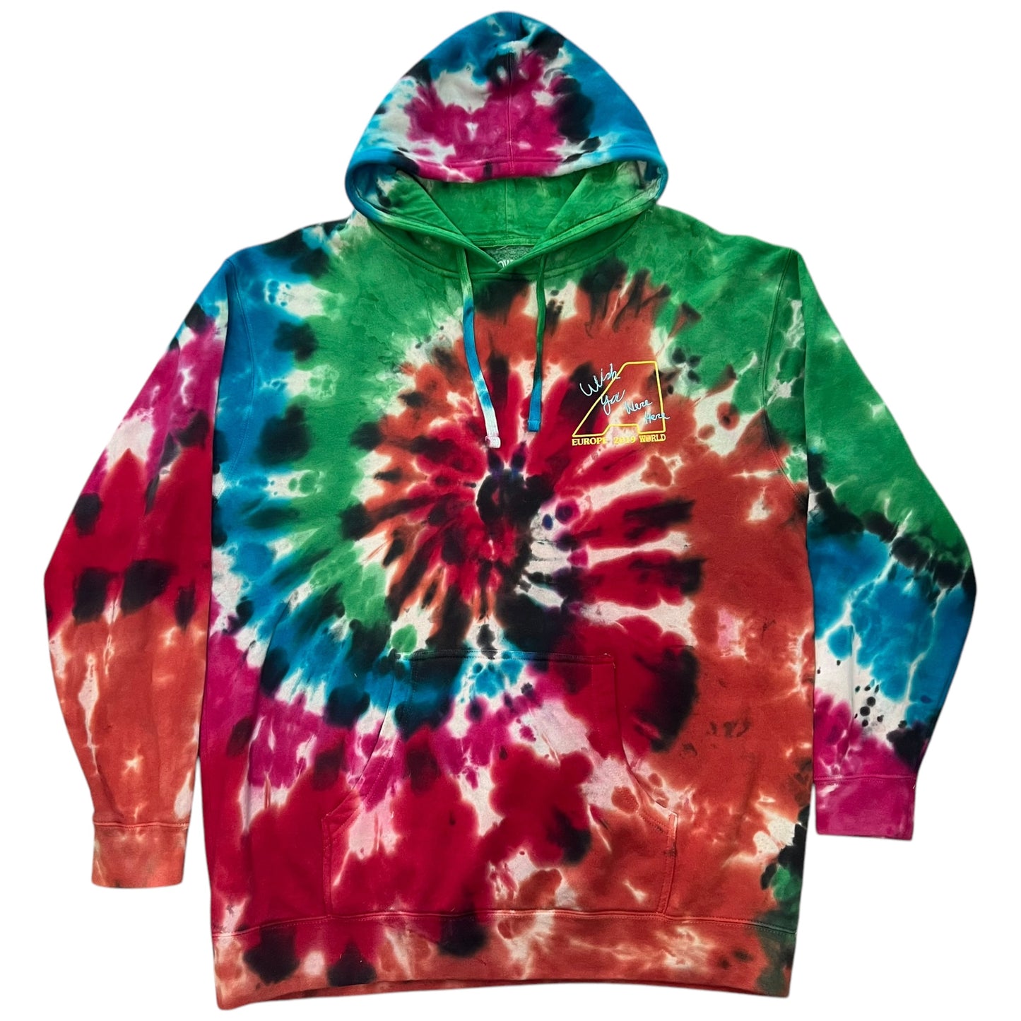 Travis Scott Astroworld Europe 2019 tour wish you were here tye-dye hoodie