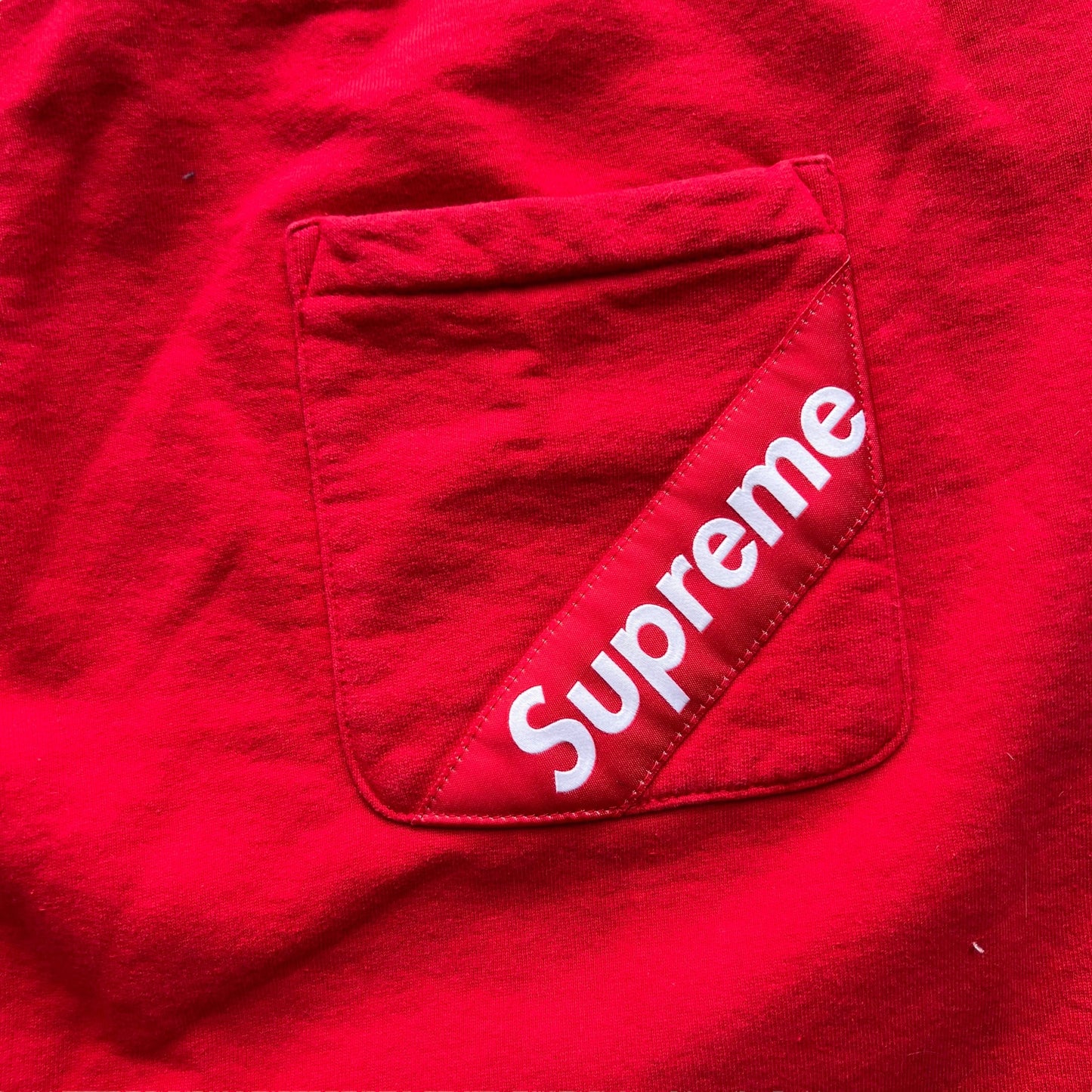 SUPREME back logo sweat pants red