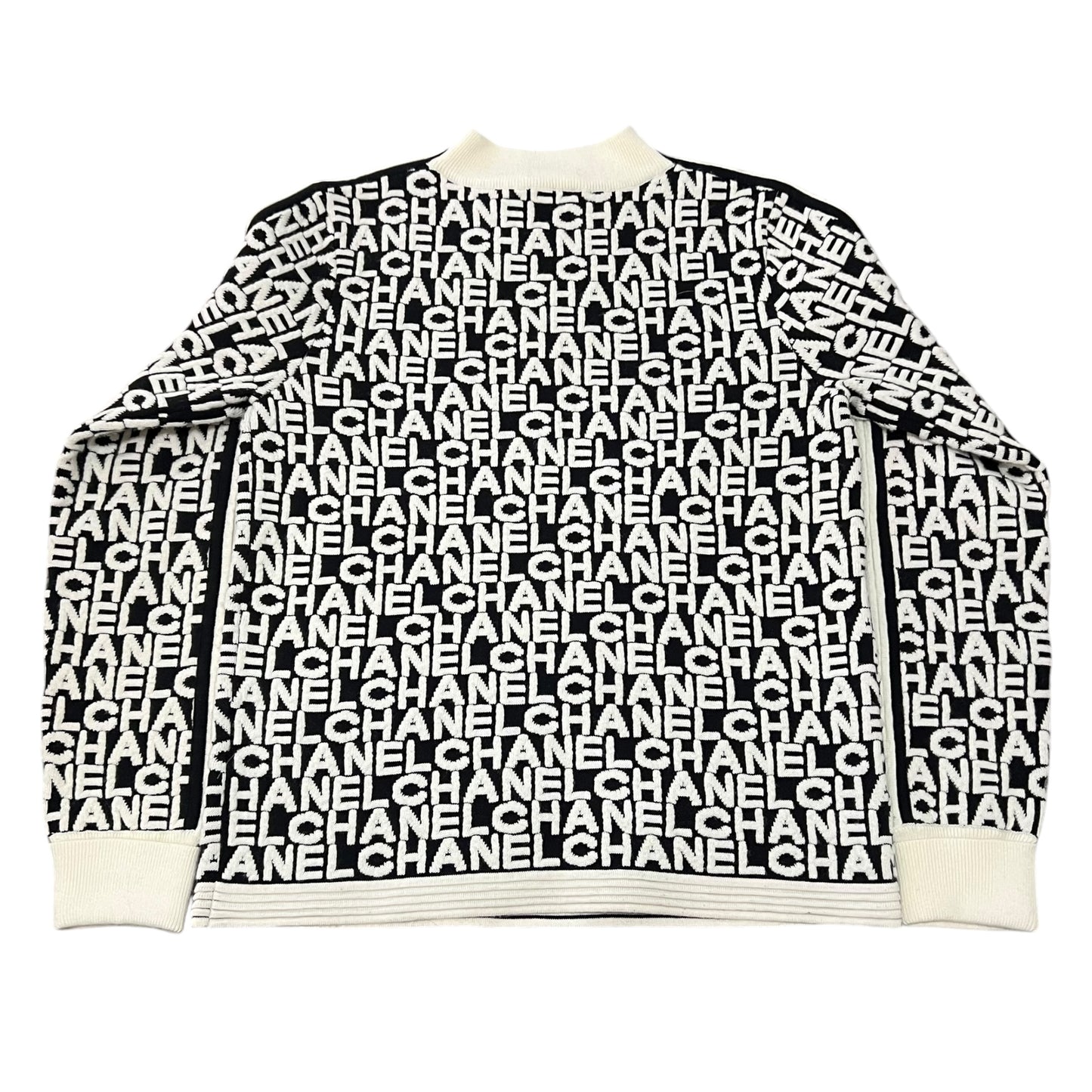 CHANEL Shoulder Open Wool Logo Knit