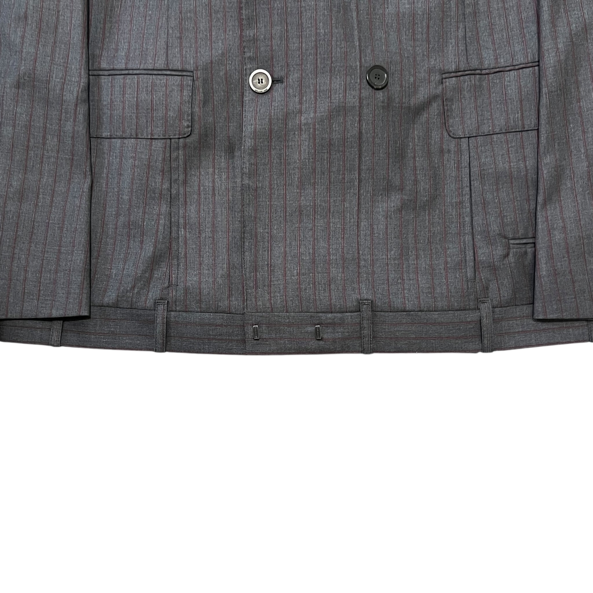BALENCIAGA 2023 Winter Look9 Pinstripe Tailoring Wool Deconstructed Double Jacket 1360 X