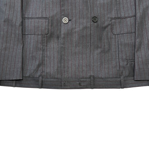 BALENCIAGA 2023 Winter Look9 Pinstripe Tailoring Wool Deconstructed Double Jacket 1360 X