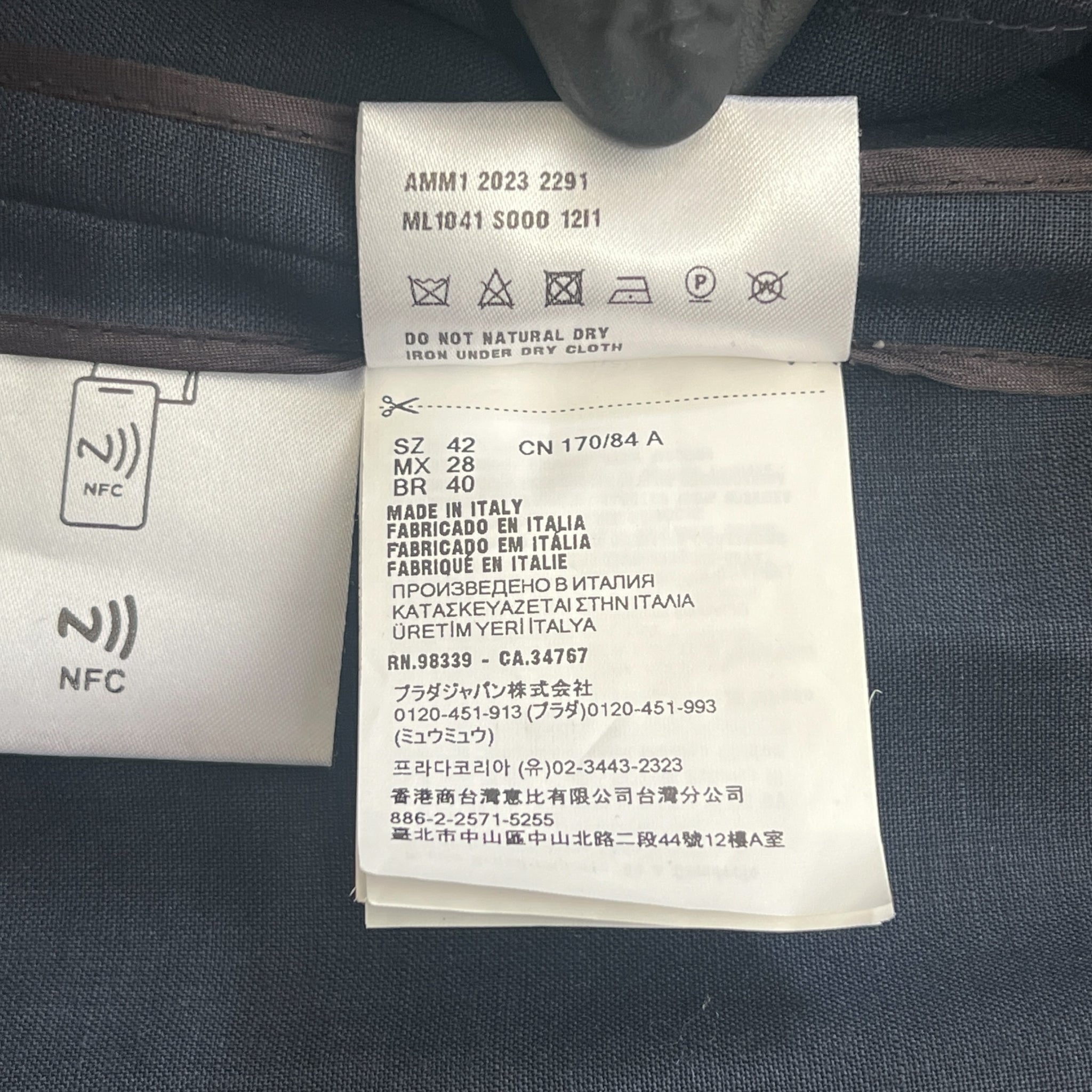 MIU MIU SS2024 Mohair-Blend Zip Blouson Jacket (Navy / Made in Italy)