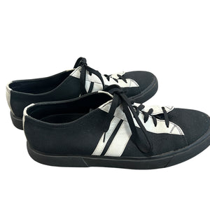 HELMUT LANG 1998 Canvas and Leather Combination Sneakers Black