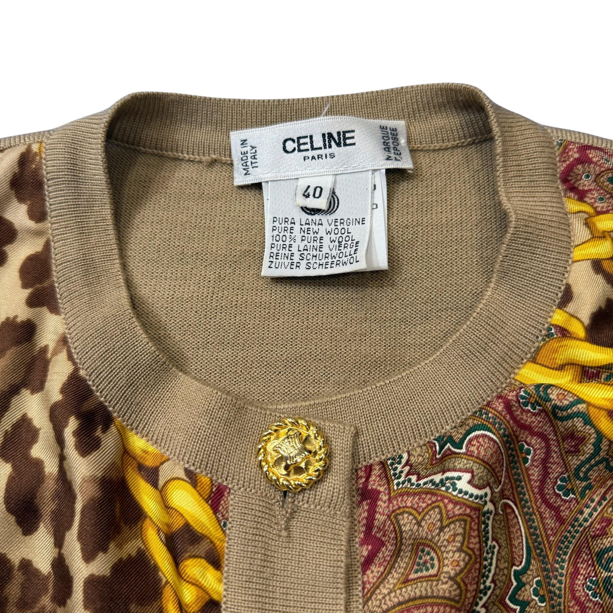 CELINE Silk Scarf Cardigan
