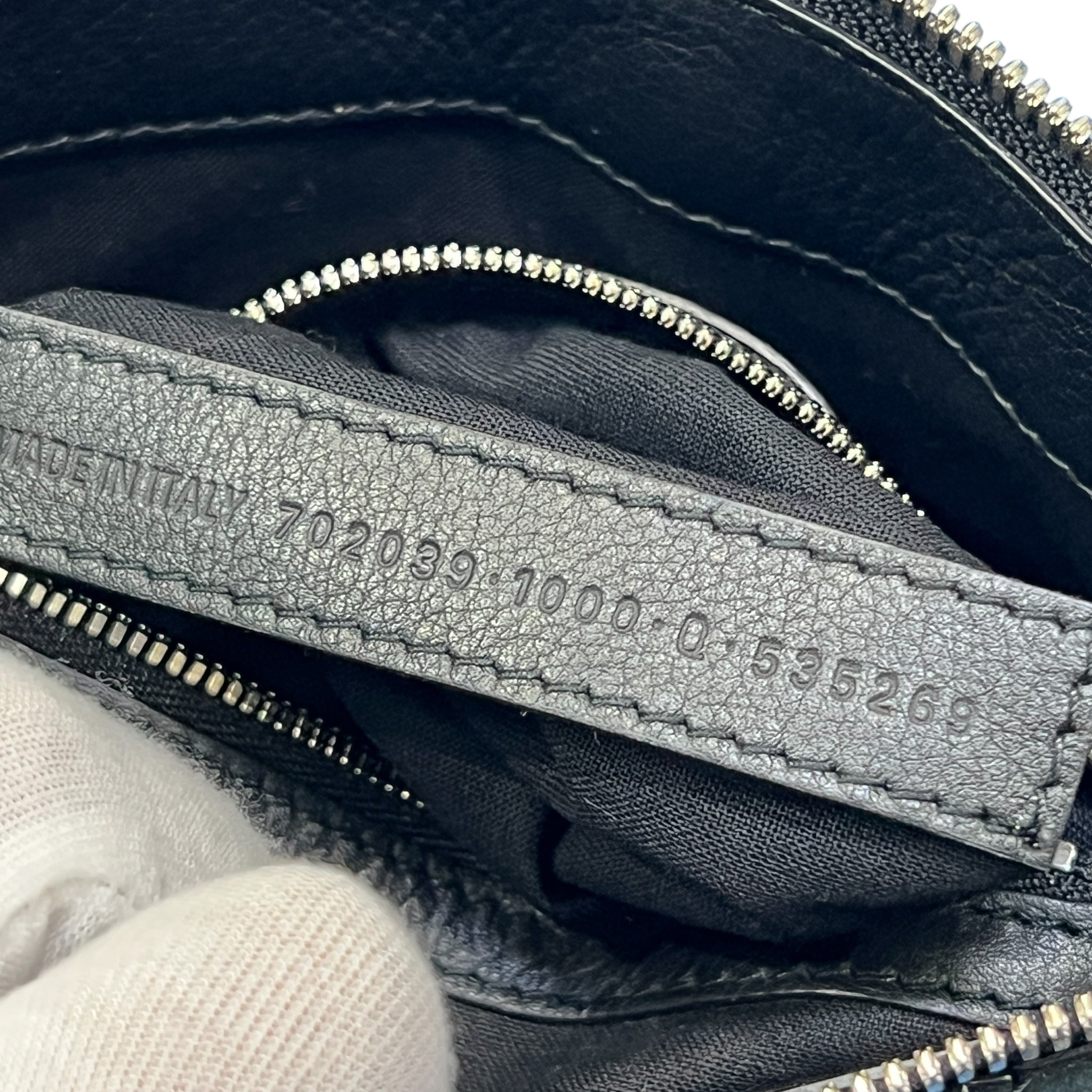 BALENCIAGA 2022 Fall Demna Gvasalia Calfskin Leather Emo Bucket Bag XS Black