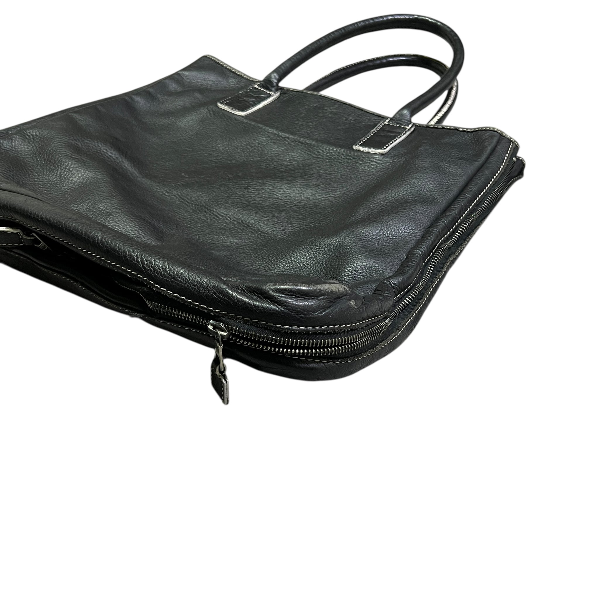 NUMBER (N)INE 2000's Archive Leather Expandable Tote Bag