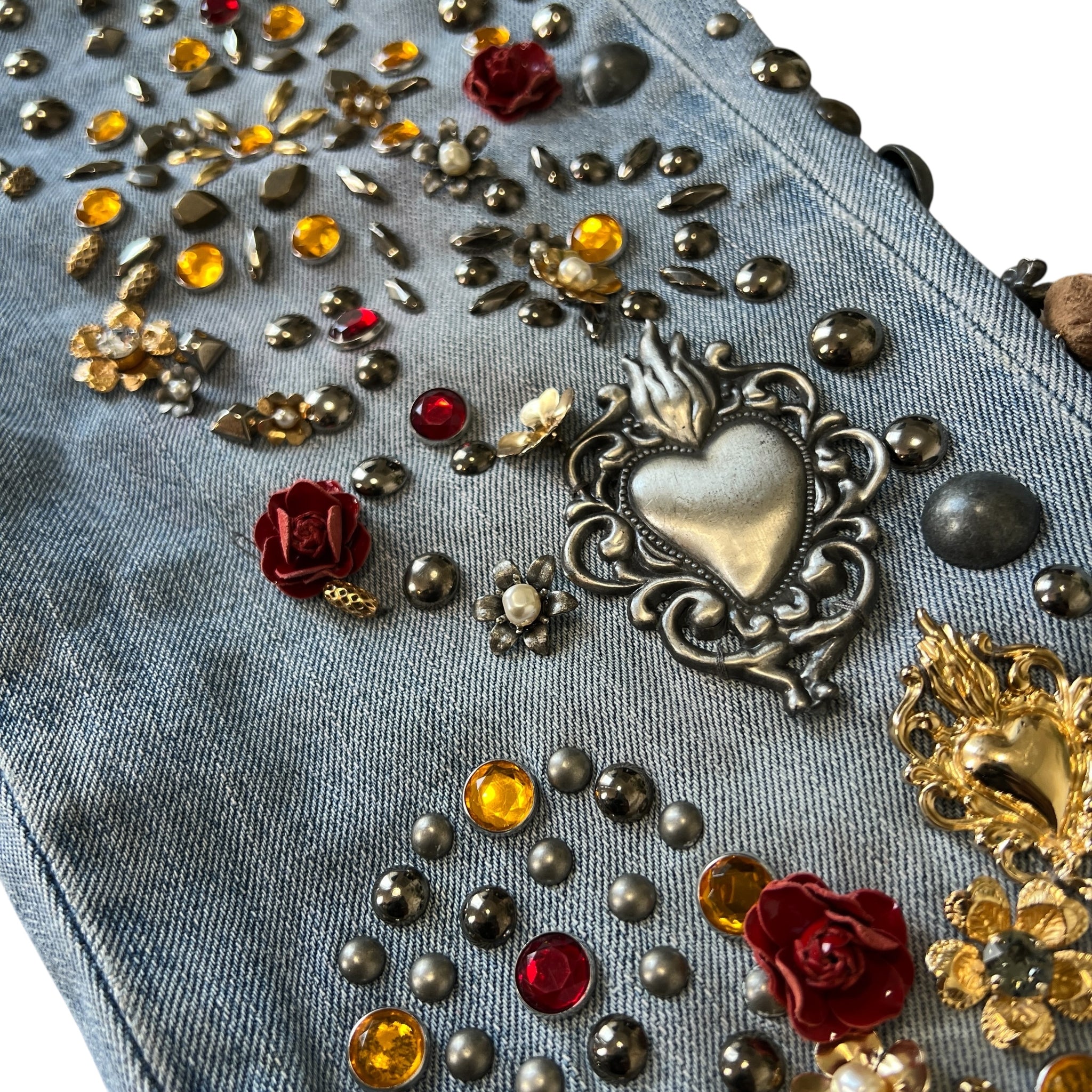 DOLCE&GABBANA 2015SS Embellished Denim Pants