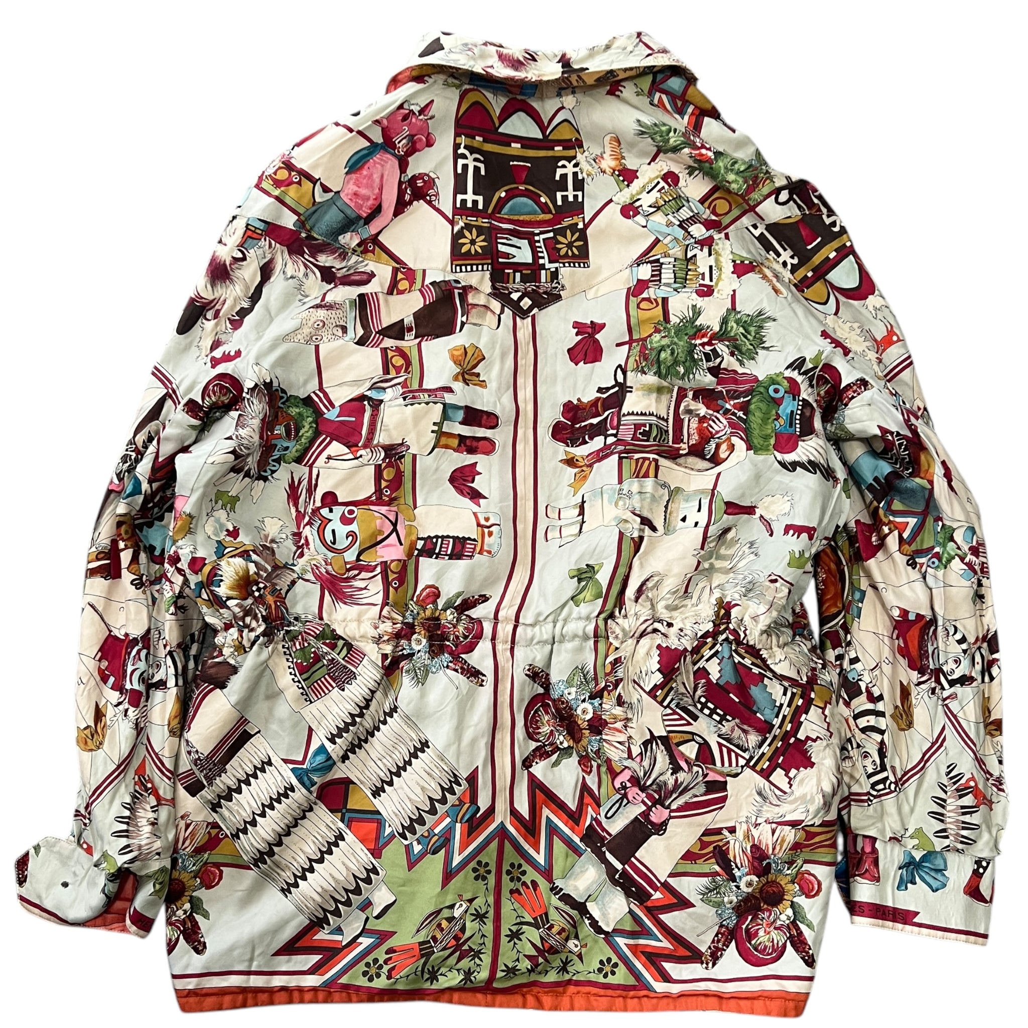 HERMES 90s × MARGIELA Vintage “Christophe Colomb Découvre L'Amérique” Reversible Silk Jacket