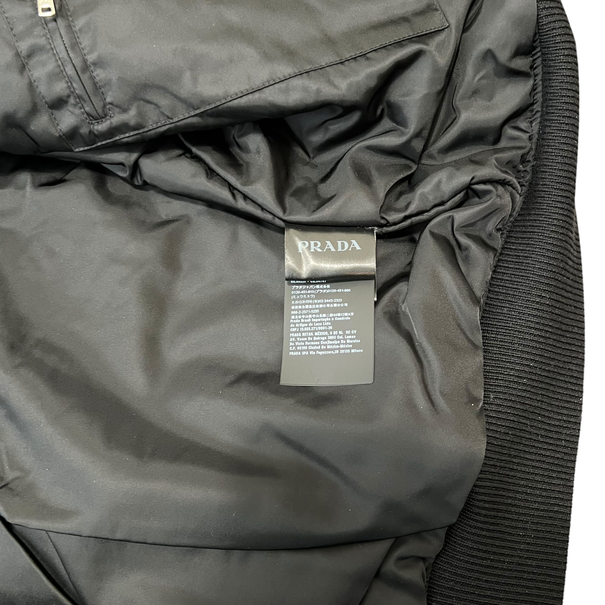 PRADA Raf Simons 21AW Rum Skin Triangle Nappa Leather Oversized Bomber Jacket