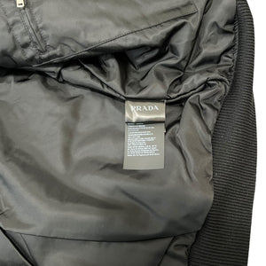 PRADA Raf Simons 21AW Rum Skin Triangle Nappa Leather Oversized Bomber Jacket