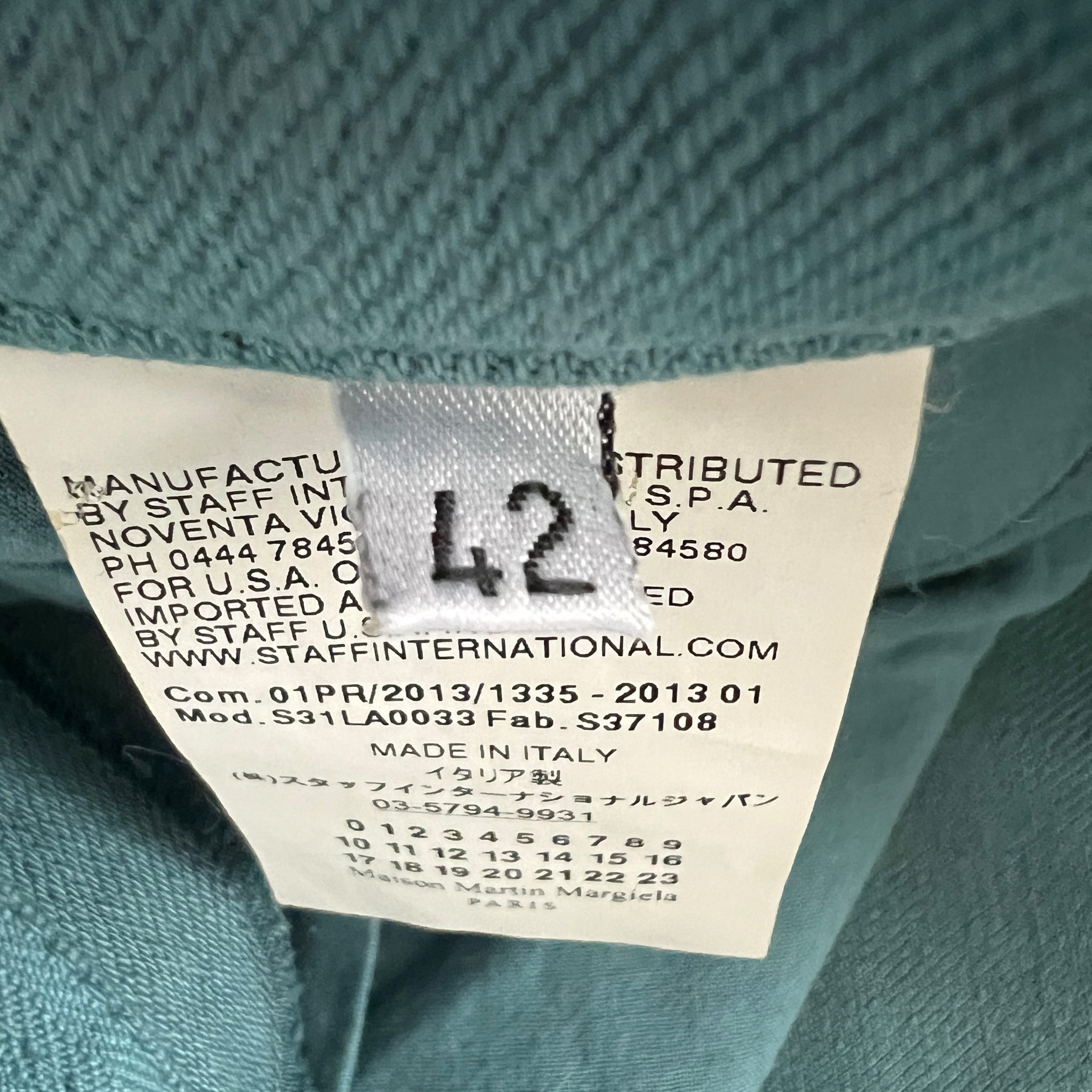 Maison Margiela 2013SS Green Cotton Skinny Pants