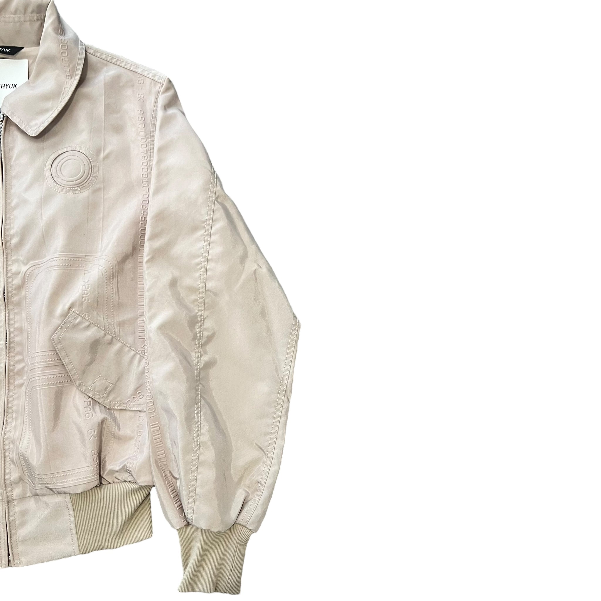 KANGHYUK 2022SS Barcode Embossed Bomber Jacket