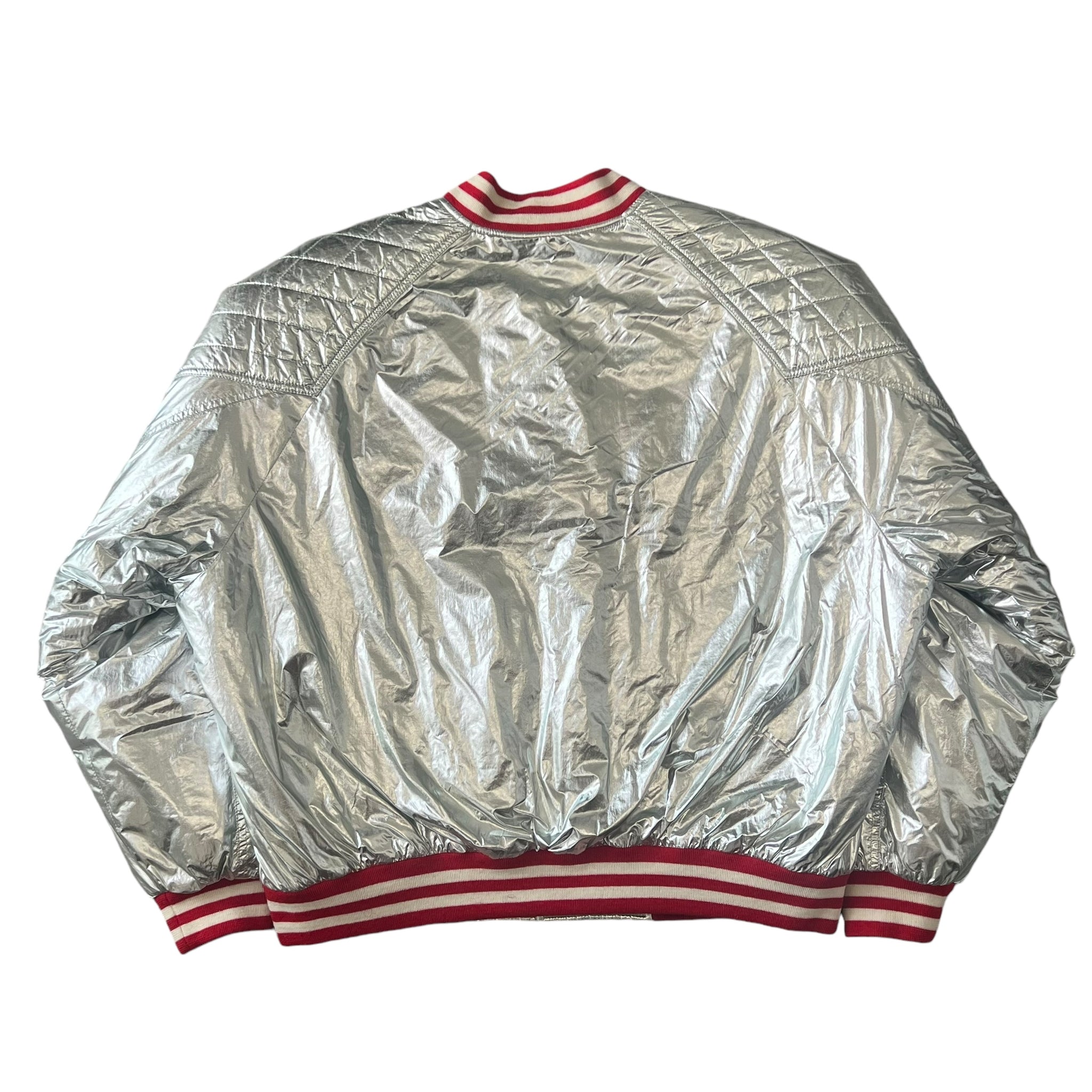 CELINE 2022AW × HEDI SLIMANE QUILTED YOKE SILVER TEDDY JACKET