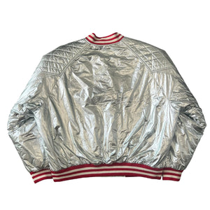 CELINE 2022AW × HEDI SLIMANE QUILTED YOKE SILVER TEDDY JACKET