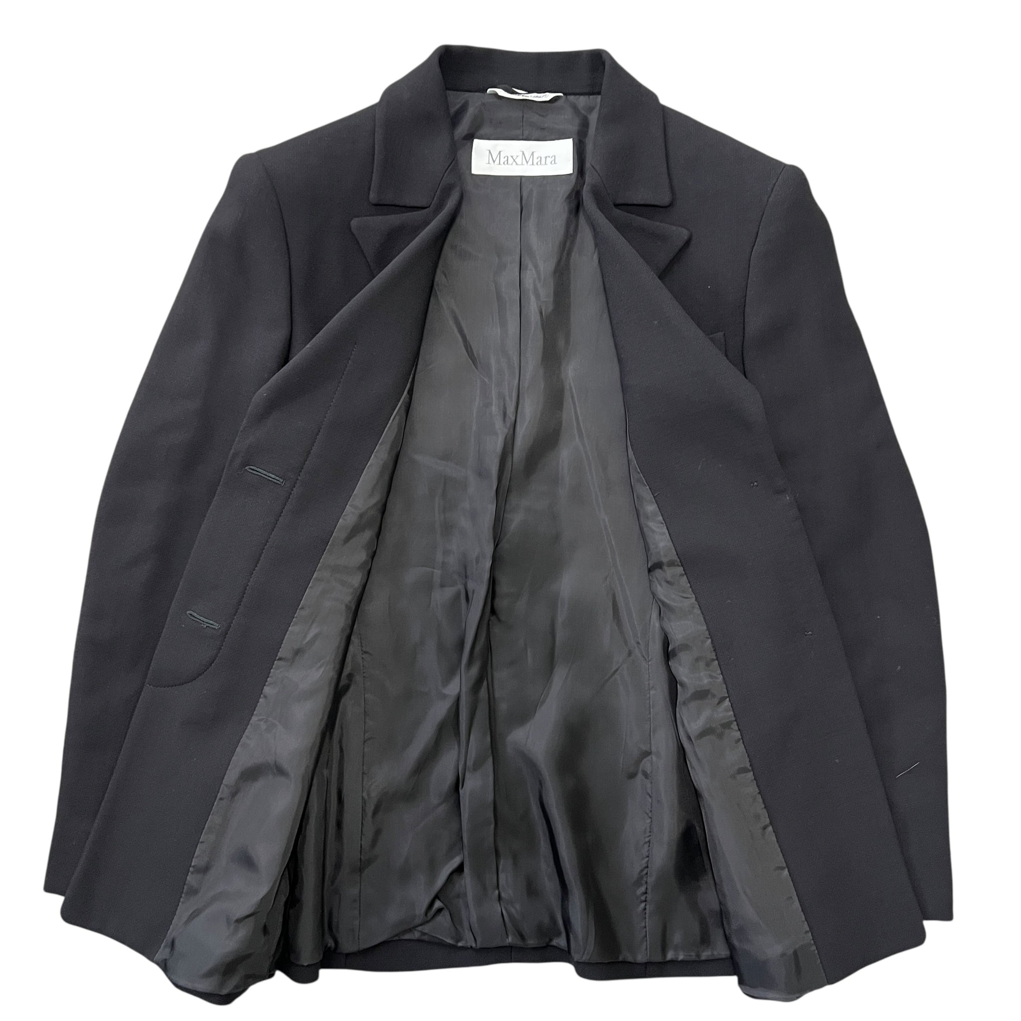 Max Mara Wool × Viscose Fly Front Tailored Jacket and Midi Skirt Set-up