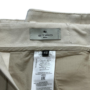 ETRO Floral Cutwork Embroidered Cotton Pants Ivory